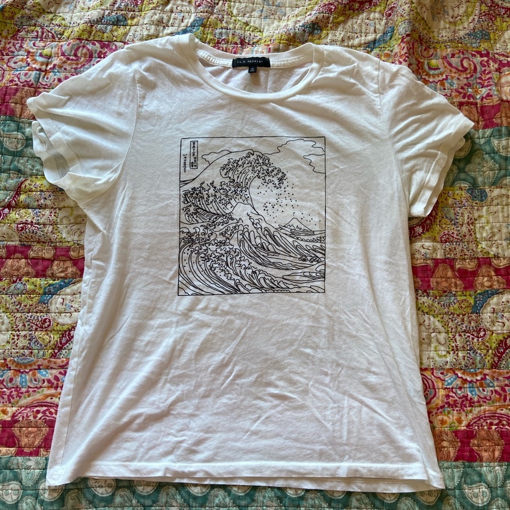 White graphic tee